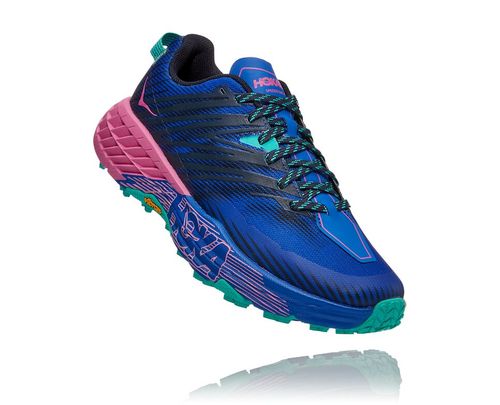 Hoka One One Dame Speedgoat 4 Trail Løpesko Dazzling Blå/Phlox Rosa Norge-90GMW